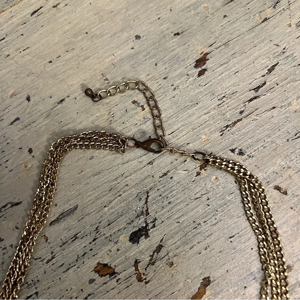 Colorful Multi‎ Layered Chunky Beaded Chain Choker Good Condition